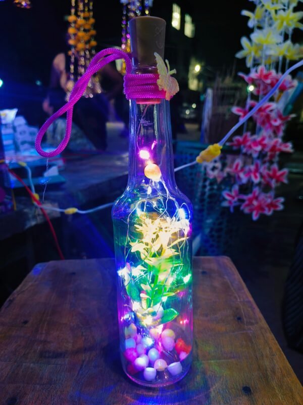 Beer Bottle Lights for Diwali – LED Light in Beer Bottle with Floral Design for Festive Home Décor